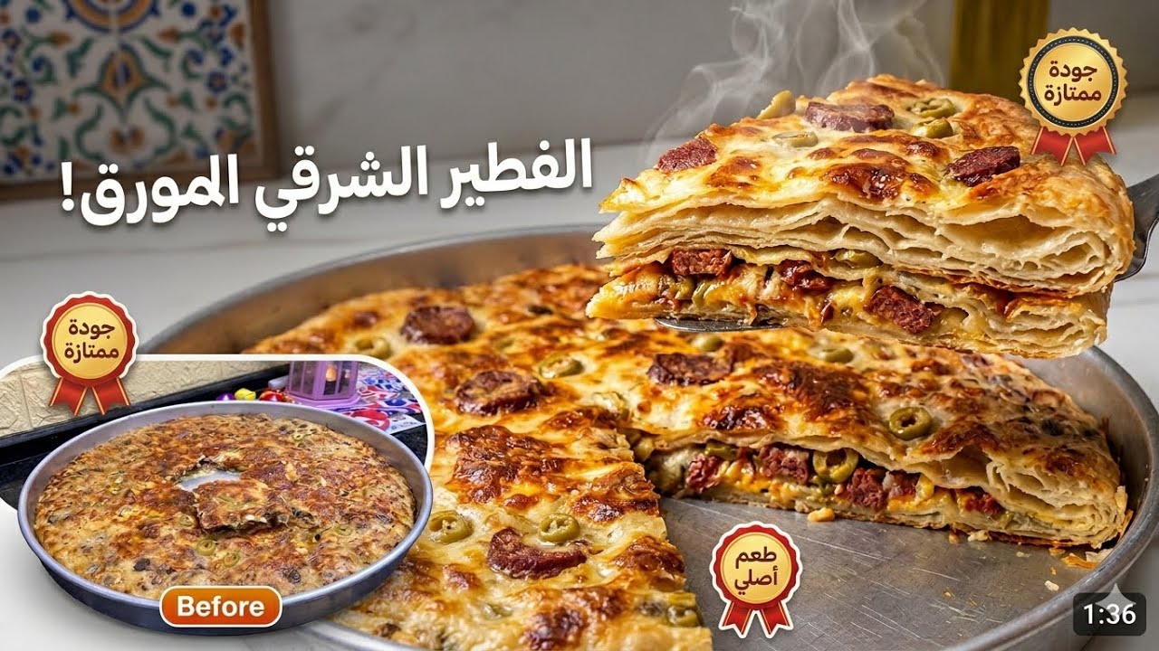 أسهل فطير شرقي بالسجق في البيت.. من غير ما تفردي ولا تتعبي💯