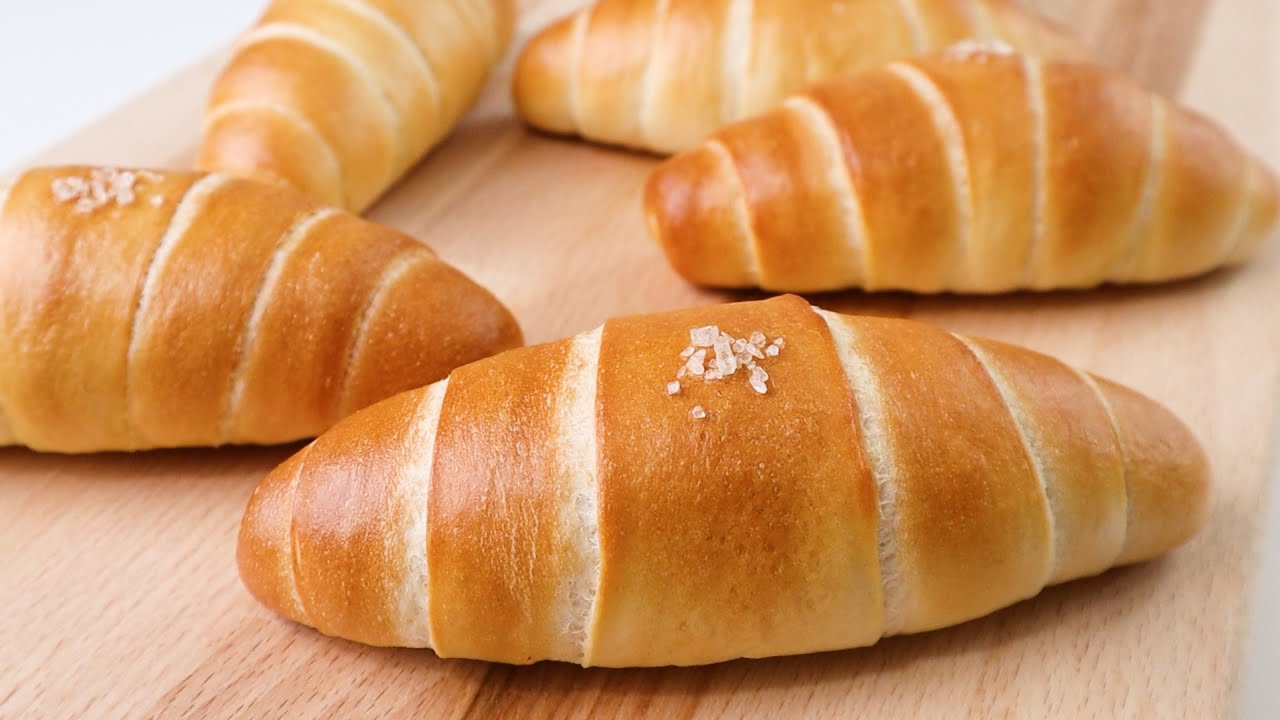 海盐面包 | 怎么自制蒸汽烤出漂亮的盐可颂 | Sea Salt Butter Rolls
