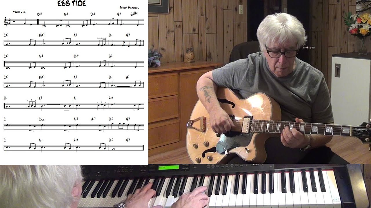 Ebb Tide - Jazz guitar & piano cover ( Robert Maxwell )