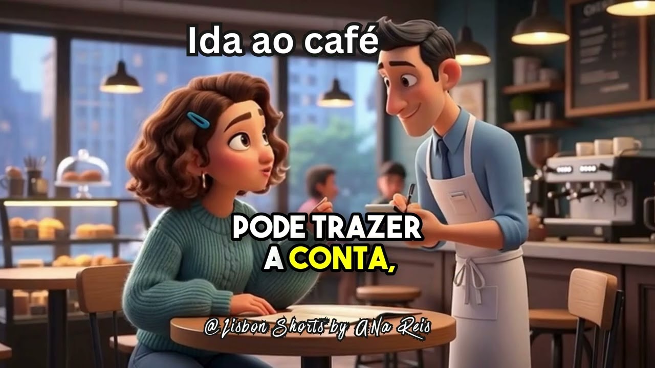 Real Life Portuguese: At the Coffee Shop in portuguese from Portugal. #A1/A2 #europeanportuguese