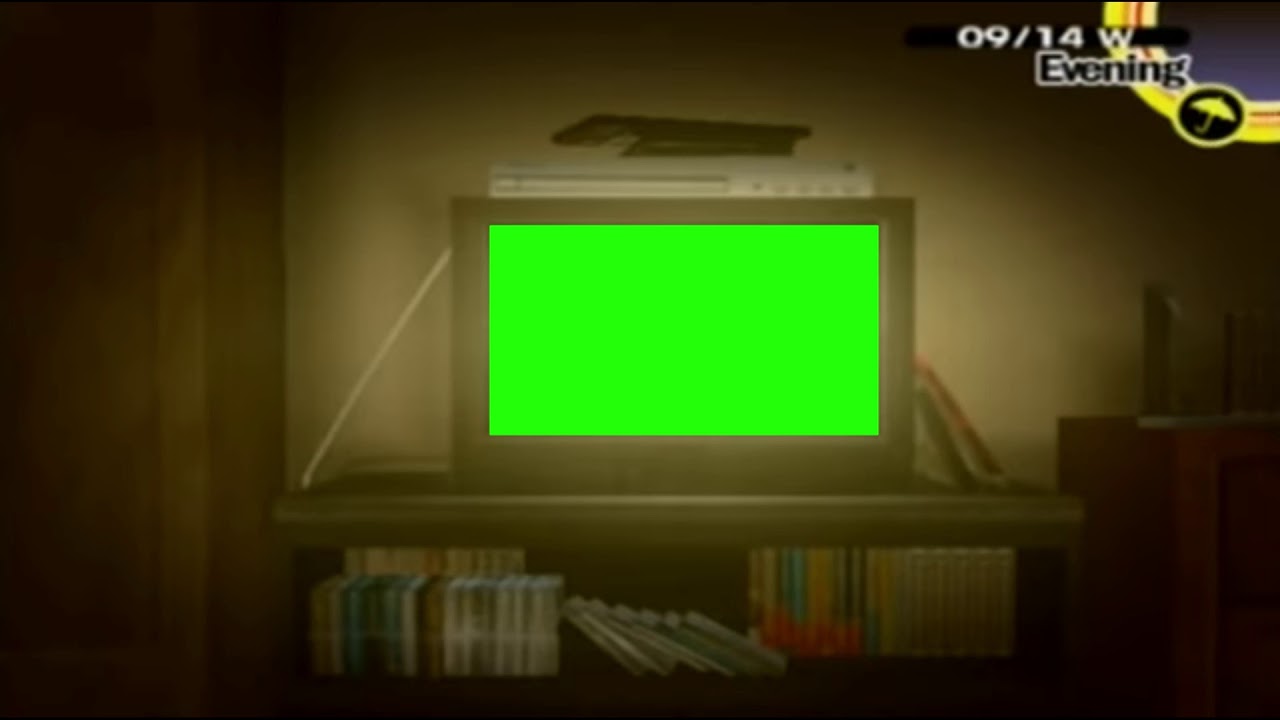 Persona 4 Midnight Channel green screen.