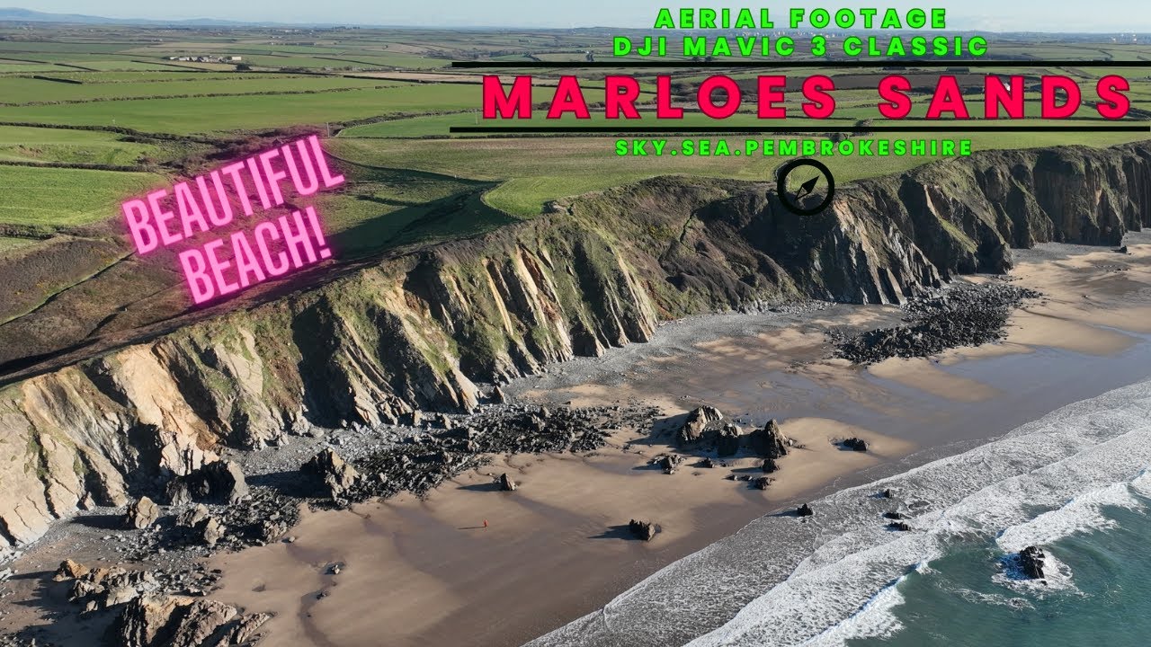 4K Drone Footage Of The Amazing Marloes Sands Beach In Pembrokeshire!