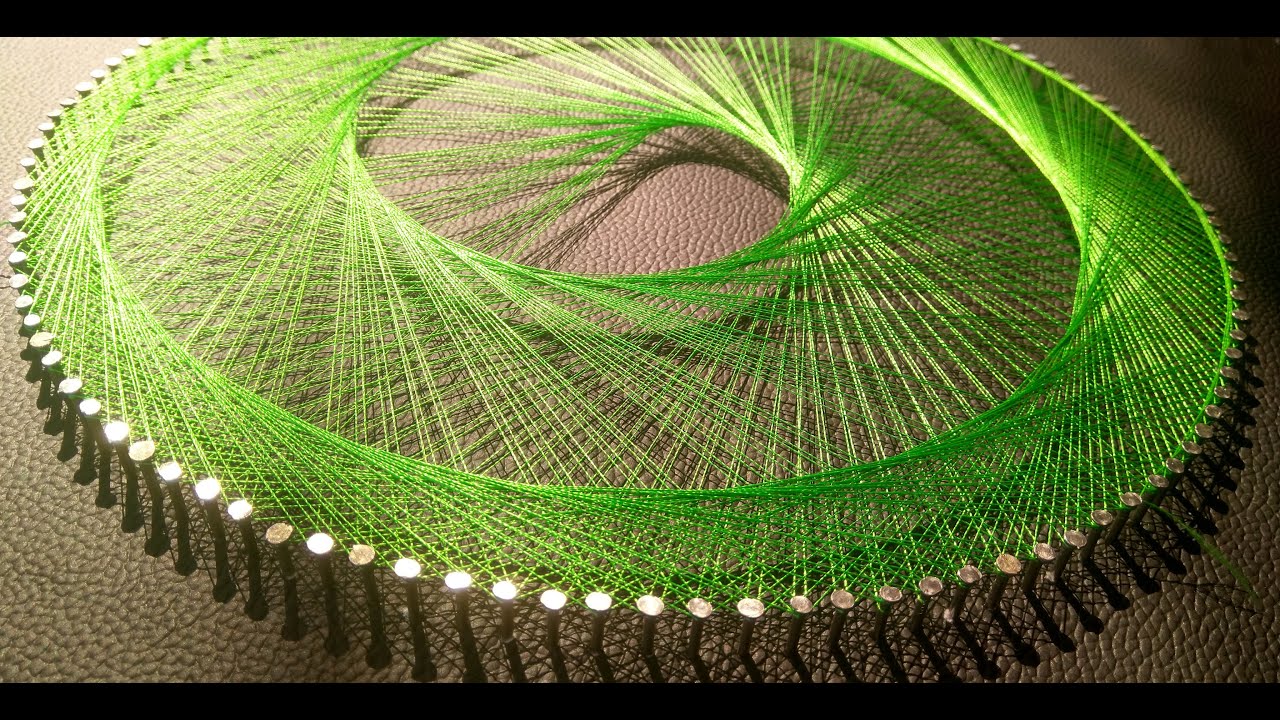 String Art | Green Whirlpool | Part 3: Hammering the Nails for string art | Step-by-step DIY
