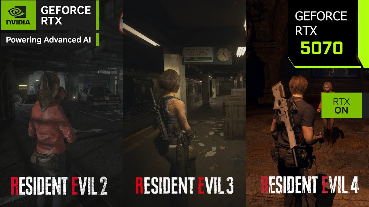 Resident Evil 2, 3, 4 with Path Tracing | RTX 5070 4K, 1440p DLAA and DLSS 4.5 | PC Performance
