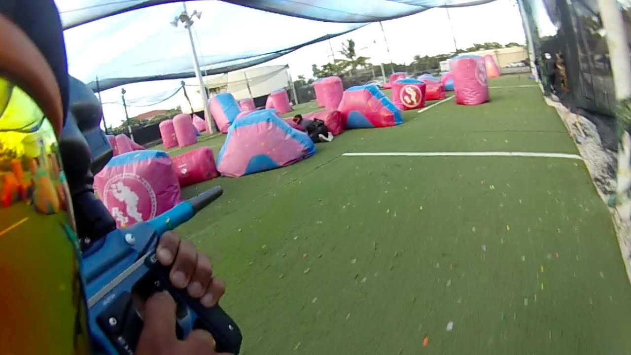 Paintball (speedball) game, snake side, Empire Mini GS