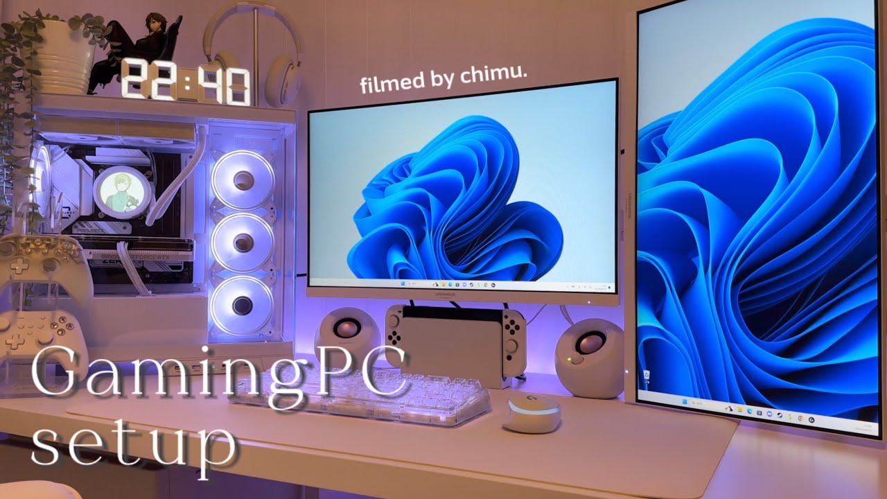 game vlog | 念願の白ゲーミングPC＆デュアルモニター！社会人オタクのゲーム部屋が完成するまで！setup / makeover / ガジェット紹介 / 白ゲーミングデスク