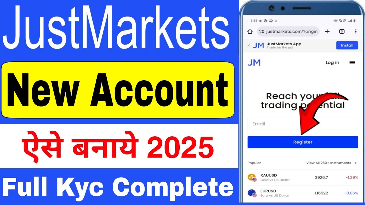 JustMarkets me account kaise banaye | Justmarkets account opening | How to open account JustMarkets