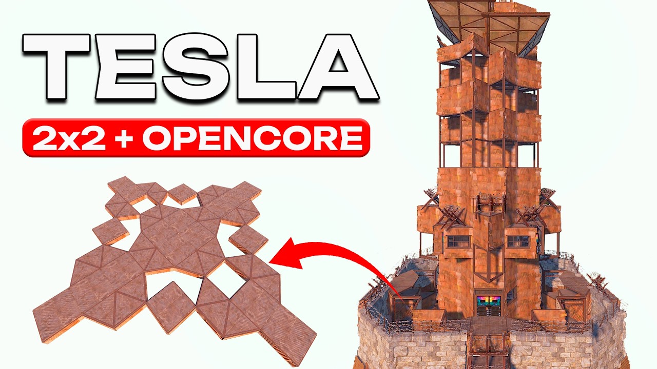 TESLA - 2X2 SMALL GROUP TOWER BASE | Open Core | Rust 2026 BUILDING TUTORIAL