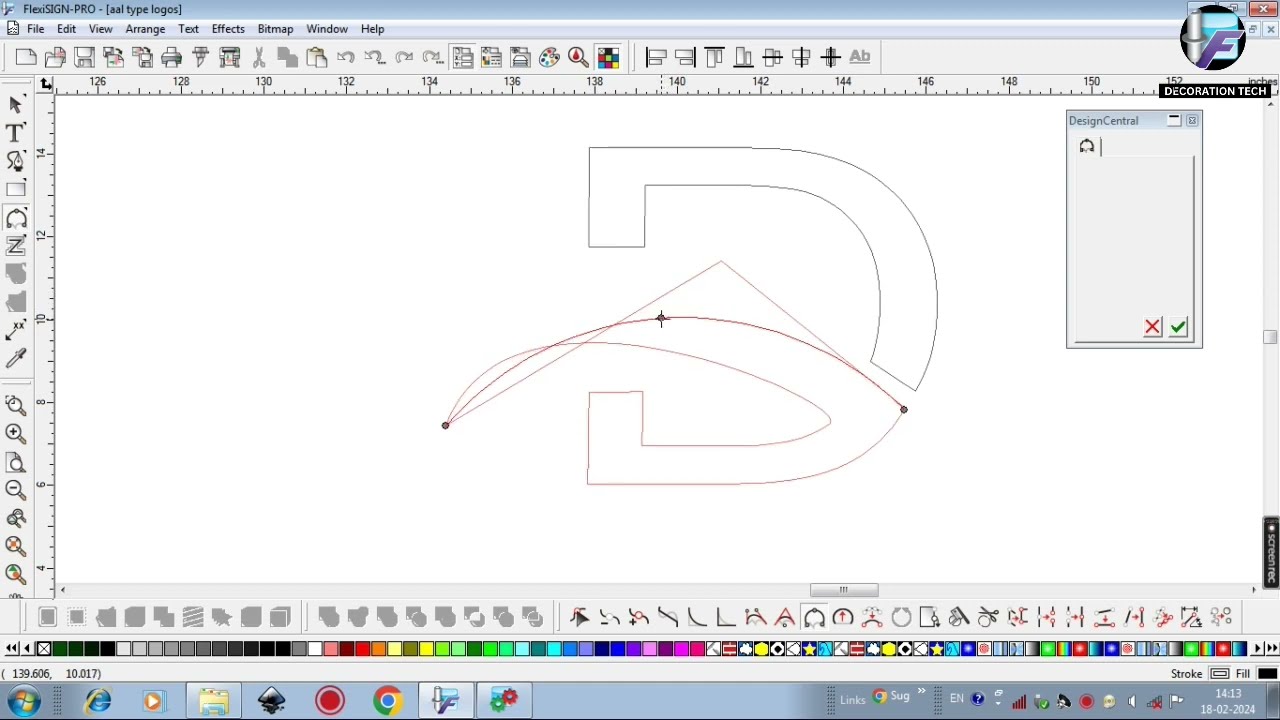 d letter logo design in flexi sign #flexisign #tutorial