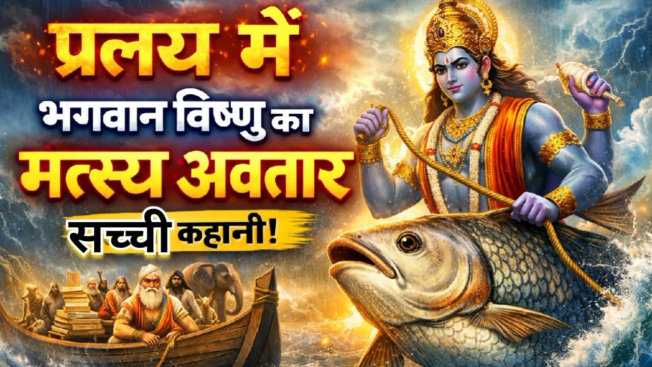 विष्णु भगवान का मत्स्य अवतार एक सच्ची कहानी। मत्स्य अवतार।। Vishnu Bhagwan ka matsya Avatar.