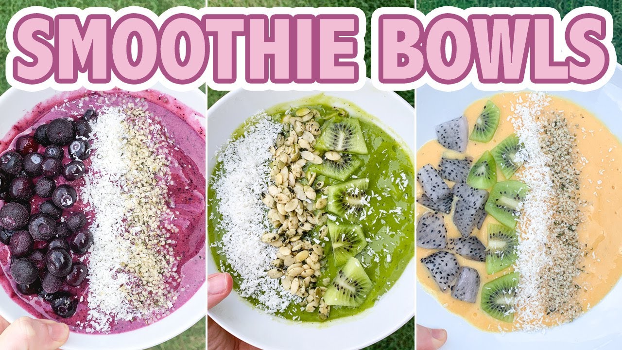 3 SUMMER SMOOTHIE BOWL RECIPES | Refreshing Breakfast or Dessert (Vegan & Gluten Free!)