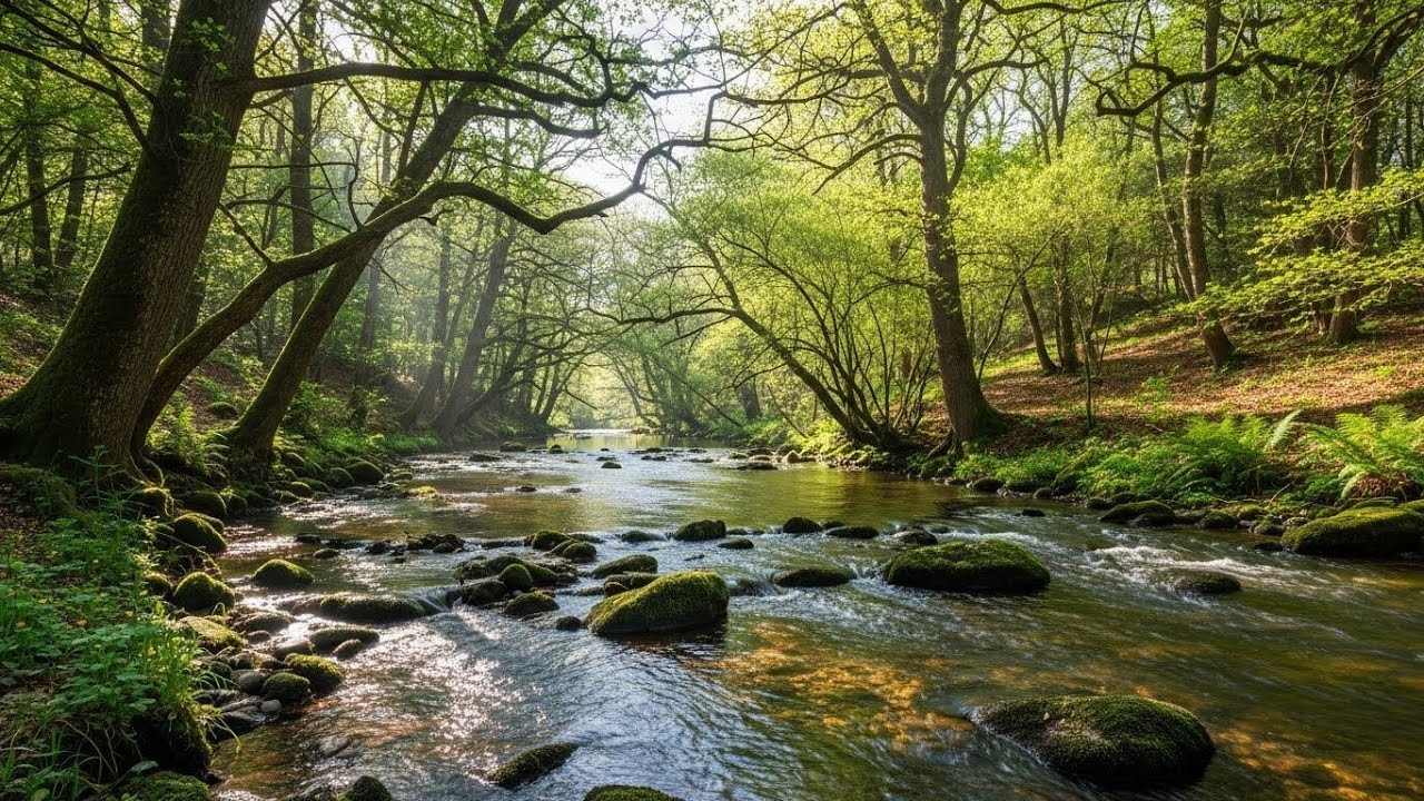 Peaceful Flowing River 🌊 Natural Ambience Sound for Deep Sleep and Stress Relief #456