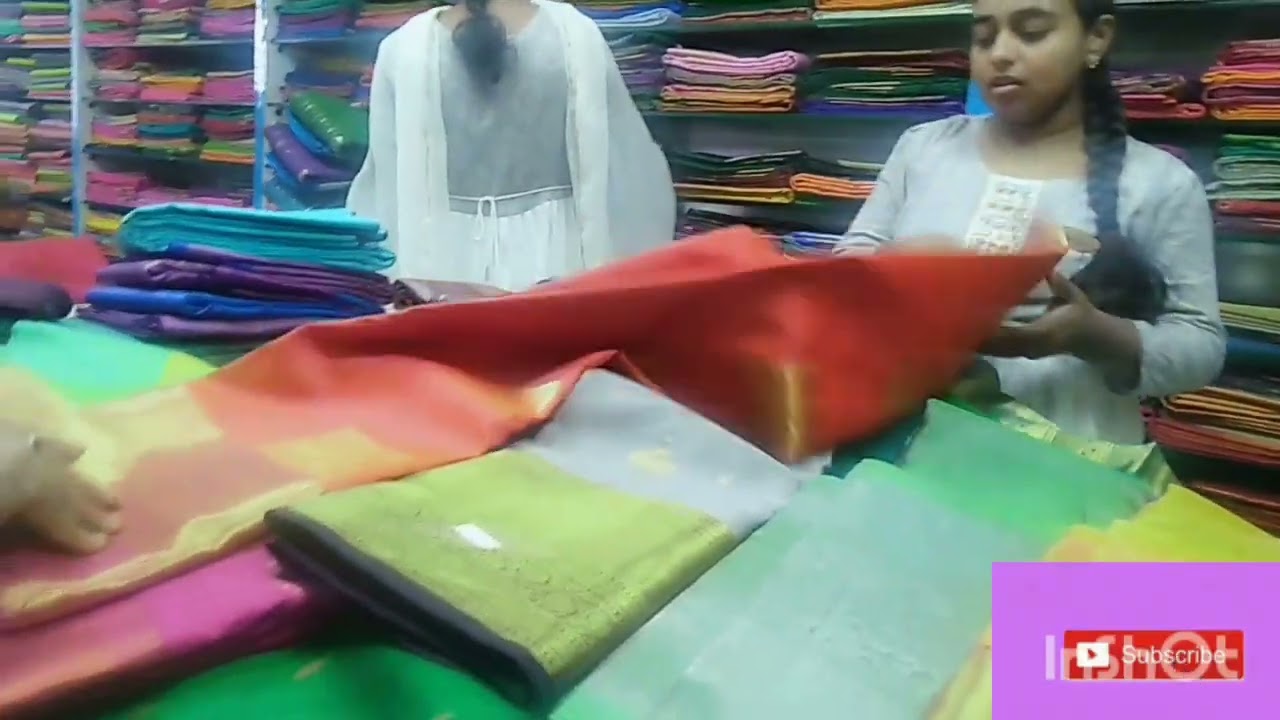 K V Chandraiah Reshme Mahal KAllur/&Handloom Silk Sarees Low price Best place near gubbi nitturrr##