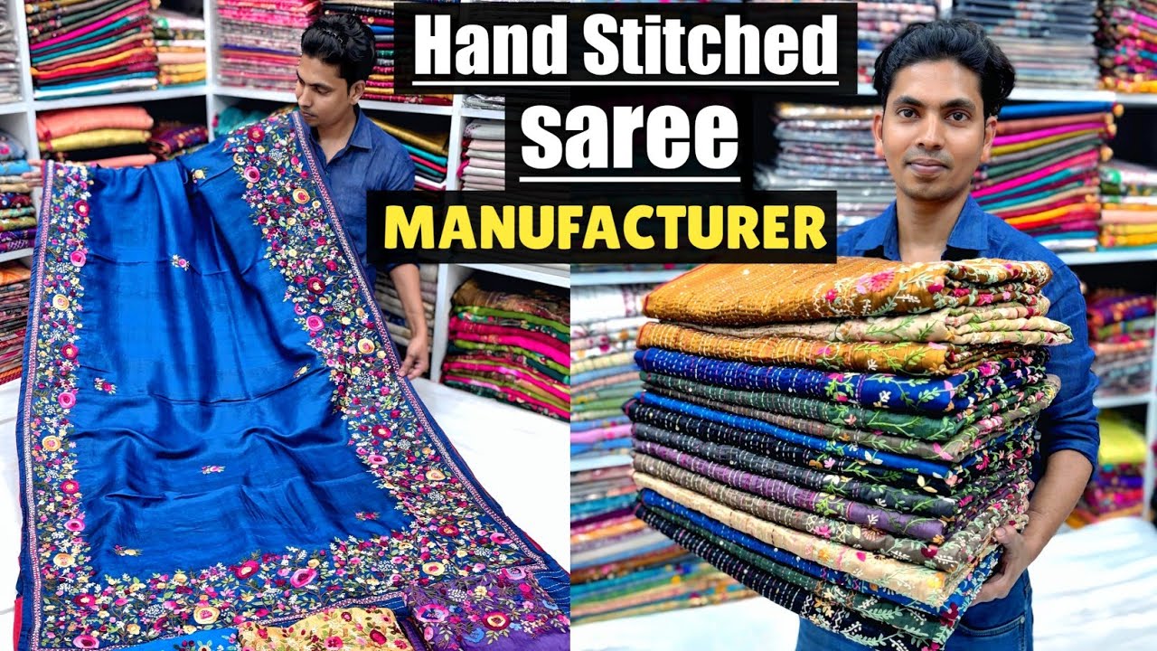 Kolkata Handwork & Hand Embroidered Saree Manufacturer & Wholesaler - Latest Designs - Huge Stock 🔥🔥