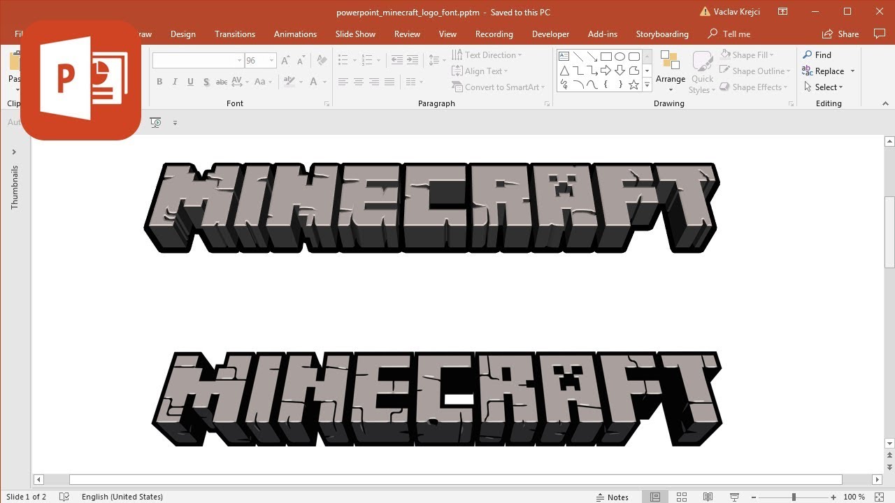 How to create Minecraft logo in Microsoft PowerPoint (Tutorial)