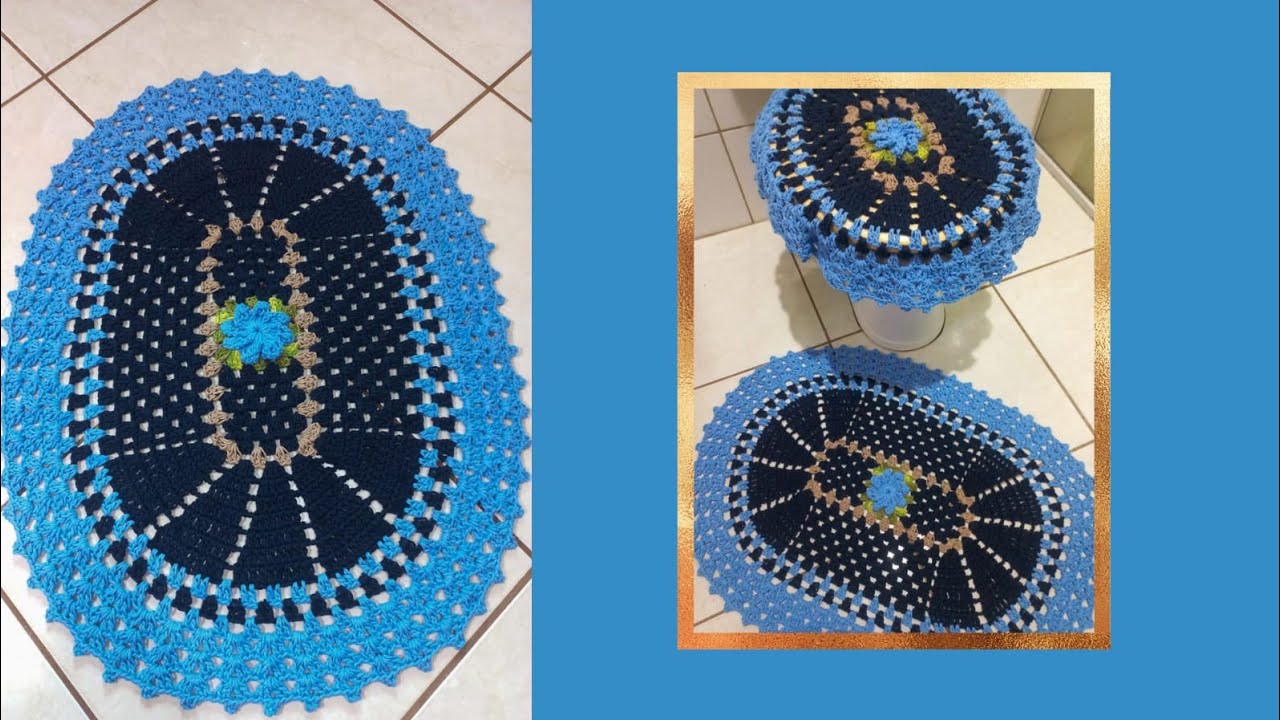 JOGO DE BANHEIRO EM CROCHÊ-SUPER FÁCIL- Tapete da pia #croche #modacasa #decoracao #vender 