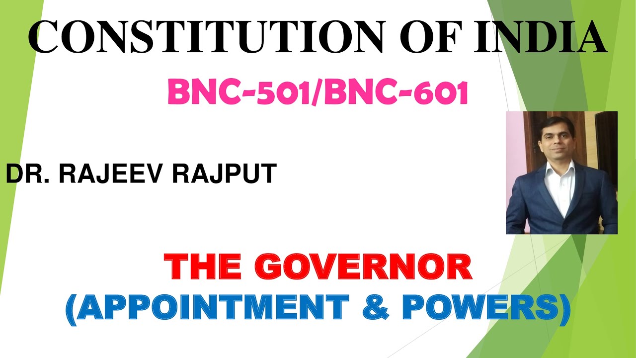 The Governor - Appointment & Powers | BNC501 | BNC601 | Constitution of India | AKTU