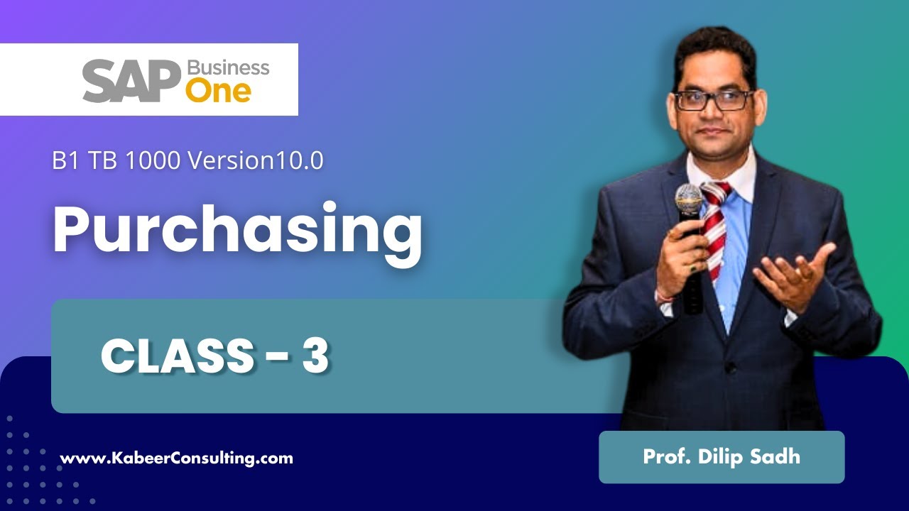 Class 3 - SAP Business one | B1 TB 1000 Version10.0 | Purchasing | #sap #sapb1