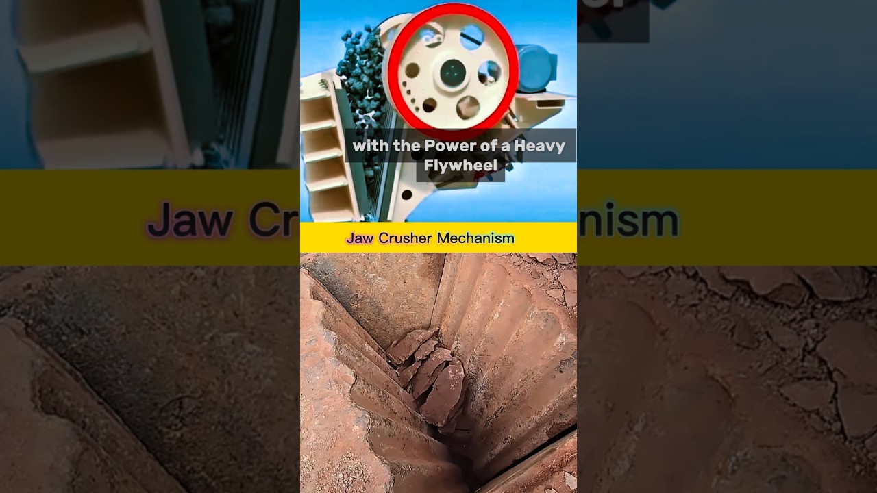 Jaw Crusher Crushing Rocks with Flywheel Power | Heavy Duty Rock Breaking Machine #rockbreaker