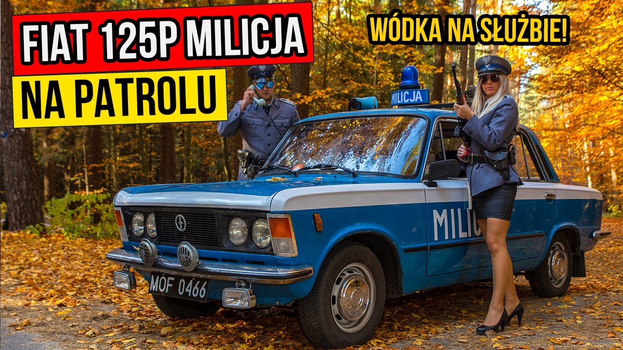 Fiat 125p MILICJA - na patrolu