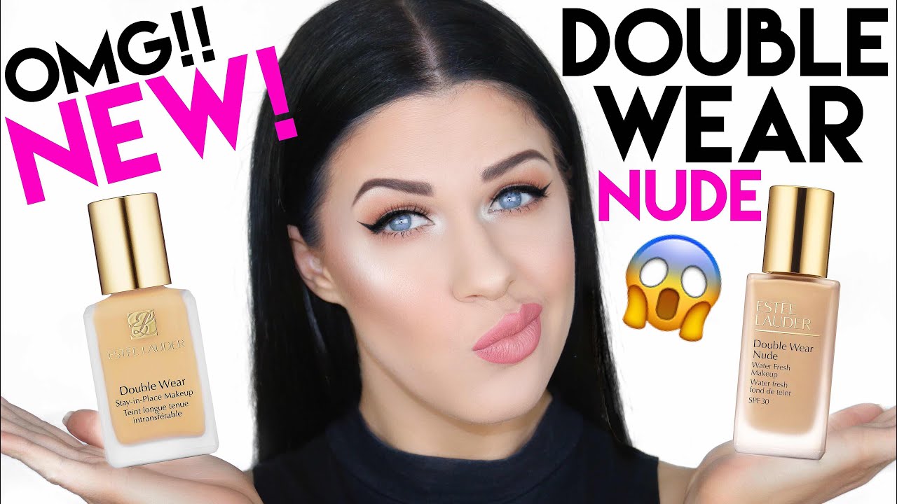 NEW!! ESTEE LAUDER DOUBLE WEAR NUDE FOUNDATION VS DOUBLE WEAR ORIGINAL! DEMO, COMPARISON & REVIEW!