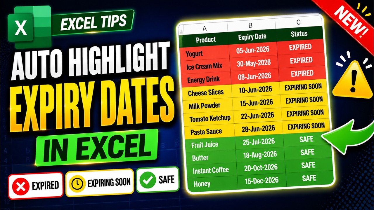 Highlight Expiry Dates Automatically in Excel | Conditional Formatting + IFS Function