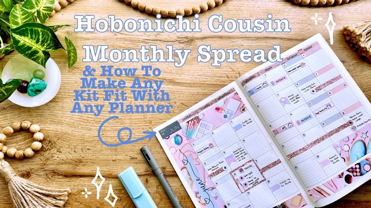 Схема ежемесячного планирования Hobonichi Cousin | Примерный спред