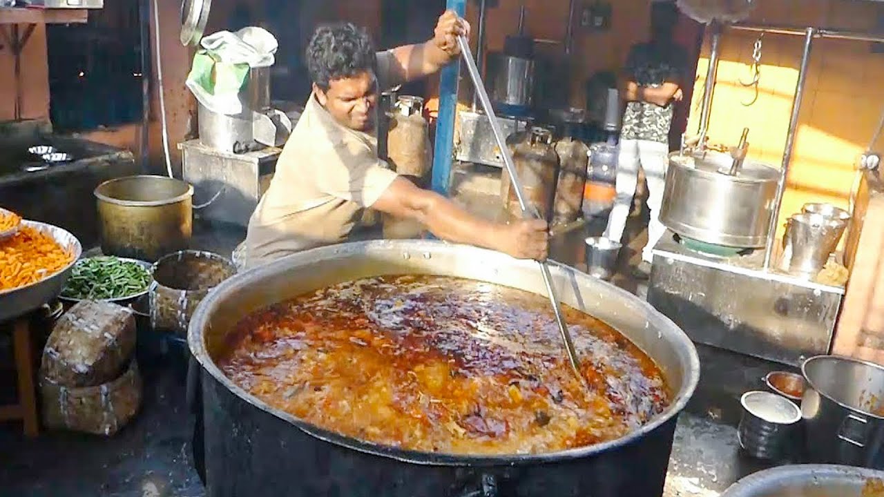 Subbayya Gari Hotel Veg Biryani Making | Huge Biryani Making | Indian Street Food