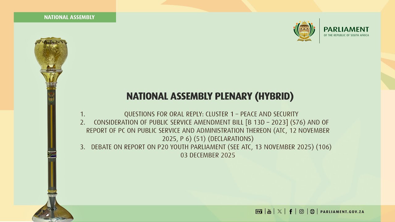 NATIONAL ASSEMBLY PLENARY, 3 December 2025