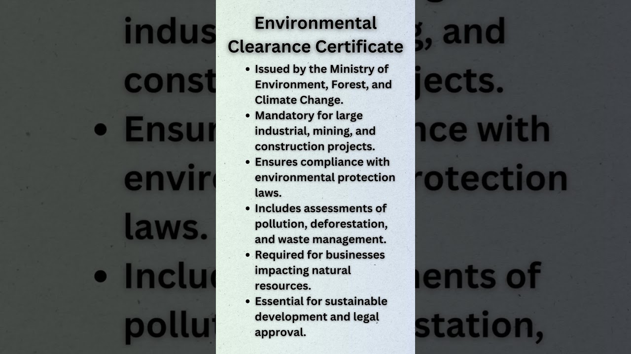 Environmental Clearance Certificate