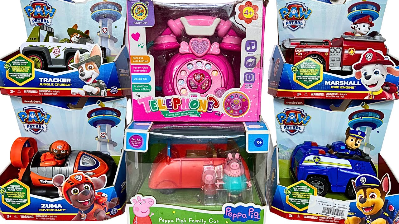 9 Minutes Satisfying with Unboxing Paw Patrol Rescue Wheel & Peppa Pig Family Car PlaySet Toy ASMR