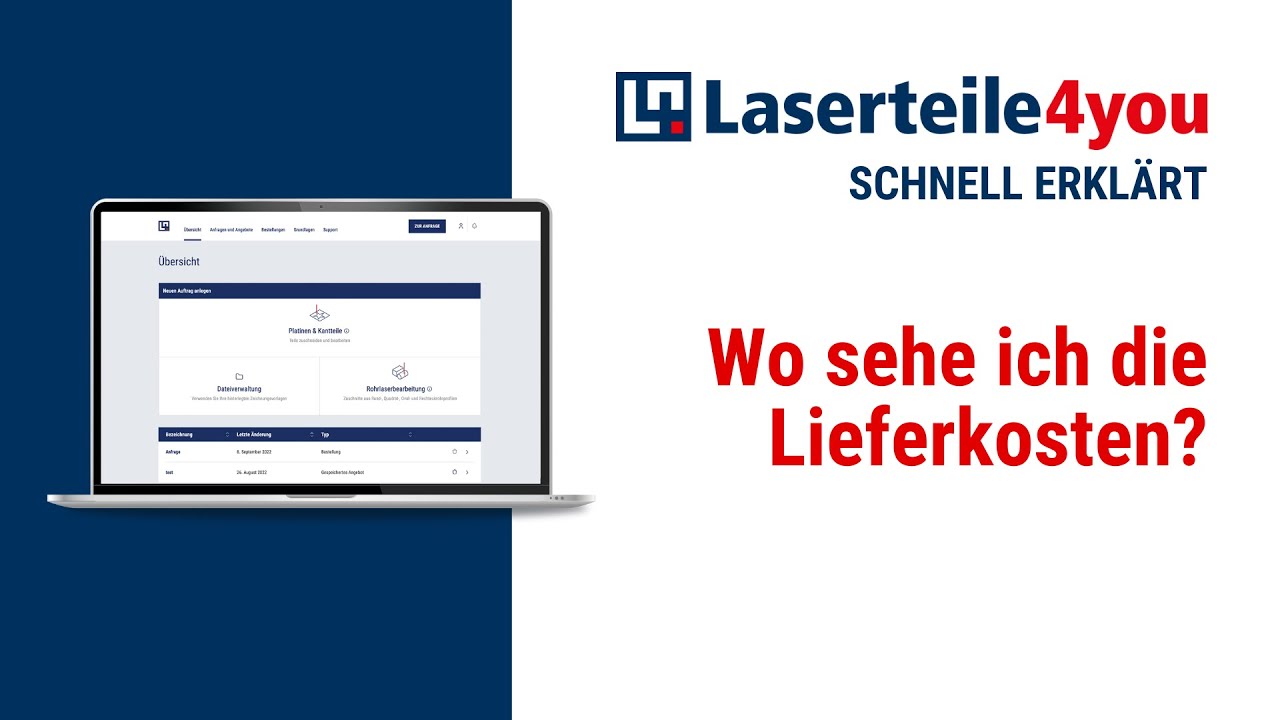 Wo sehe ich die Lieferkosten f&uuml;r meine Bestellung bei Laserteile4you?