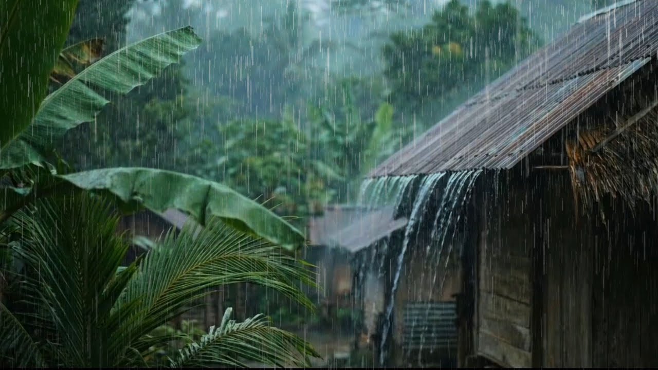 Gentle Rain in a Quiet Village Garden — Sleep & Relaxation Ambience