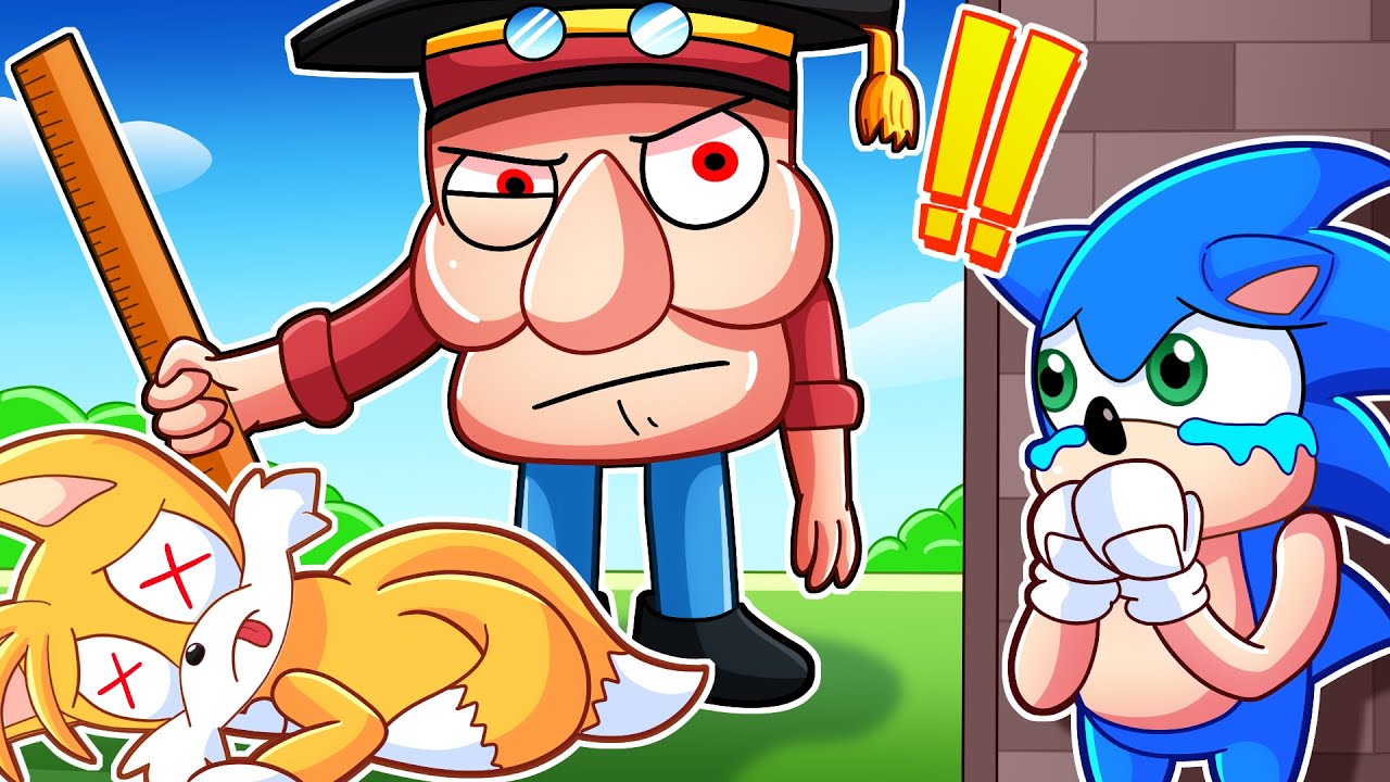 🦔 EVADE CREEPY MR MEANIHEAD with TAILS! | Sonic Plays Roblox Epic School Escape