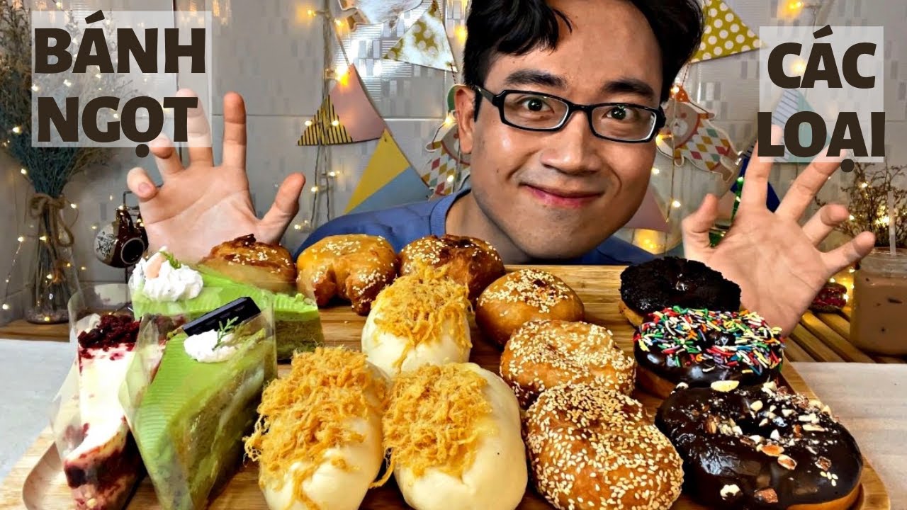 Mukbang Mâm Bánh Ngọt 🍰 Matcha Tiramisu 🍩 Donuts  🍰  Red Velvet🍪 Bánh Tiêu Phô Mai🥖 Bánh Mì Chà Bông