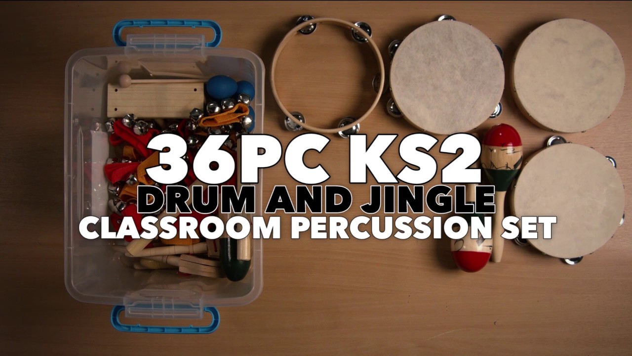 36pc KS2 Drum and Jingle Classroom Percussion Set  | Gear4music demo