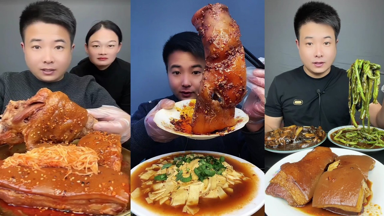【ASMR】【MUKBANG】BIG BRAISED PORK BELLY | EATING SHOW |CHINESE MUKBANG |食べ |吃播 LOVE ASMR #咀嚼音 #365