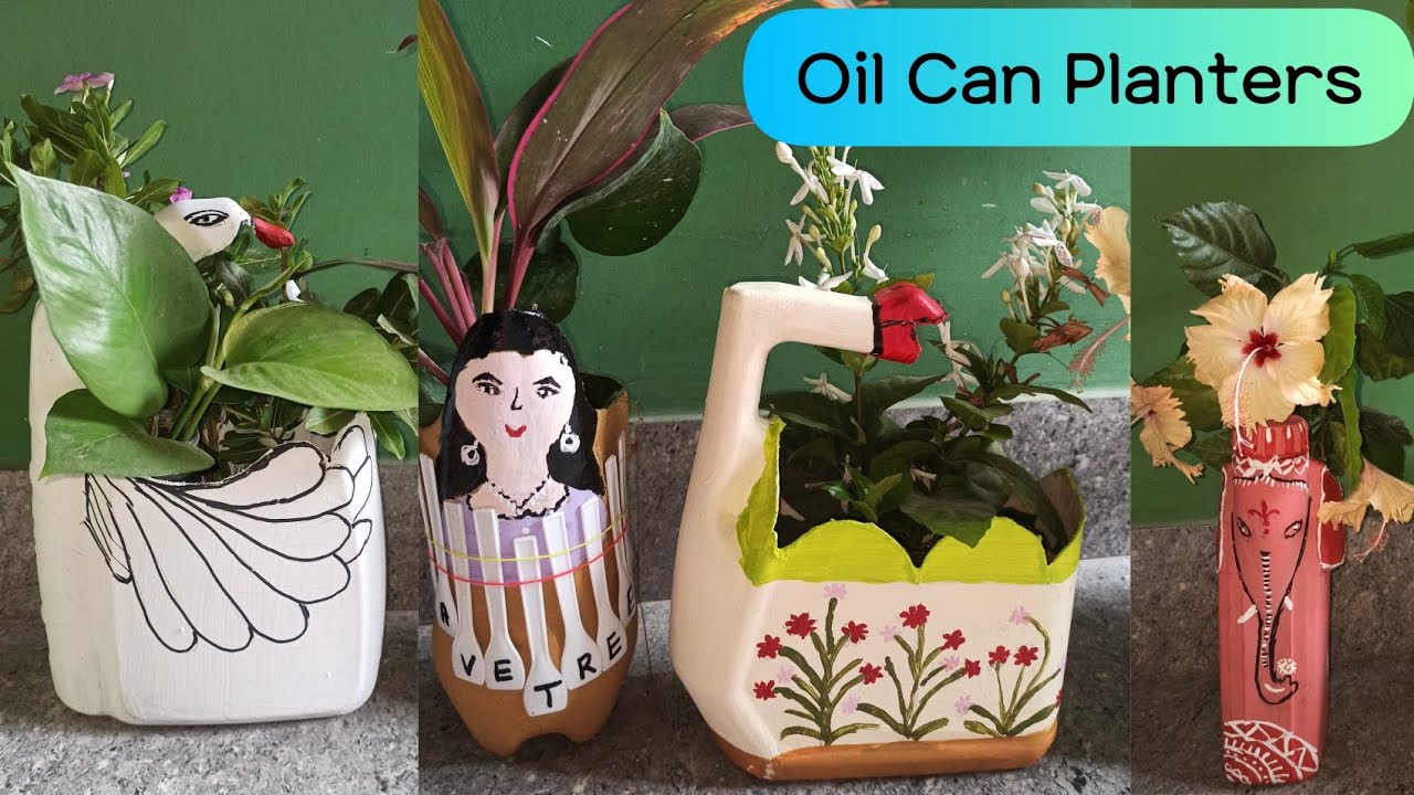 DIY Oil Can Planters | All about Pratibha | Save trees