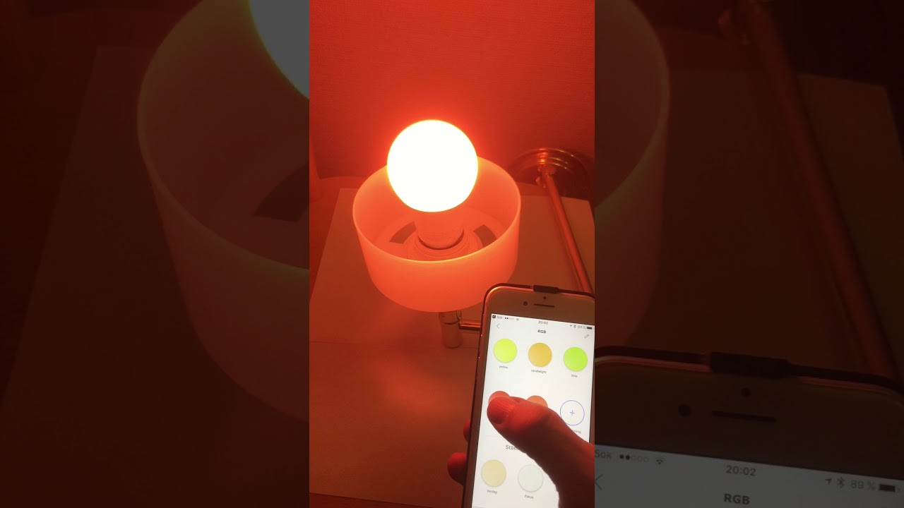 Test of Ikea Tr&aring;dfri RGB 600 lm 8.6W E27 using pytradfri, Using the Ikea Tr&aring;dfri app.
