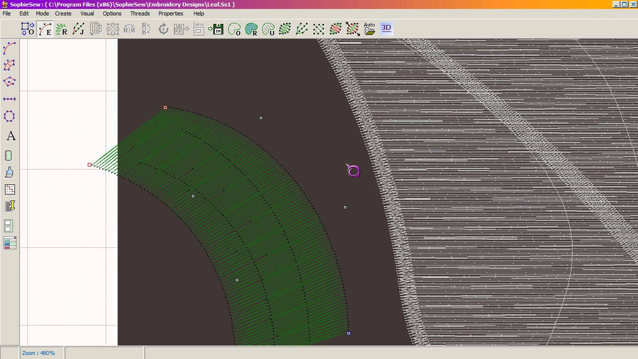 SophieSew 02: Complex Fill Regions, Curved Columns, Return/Reverse Stitches, Stitch Object