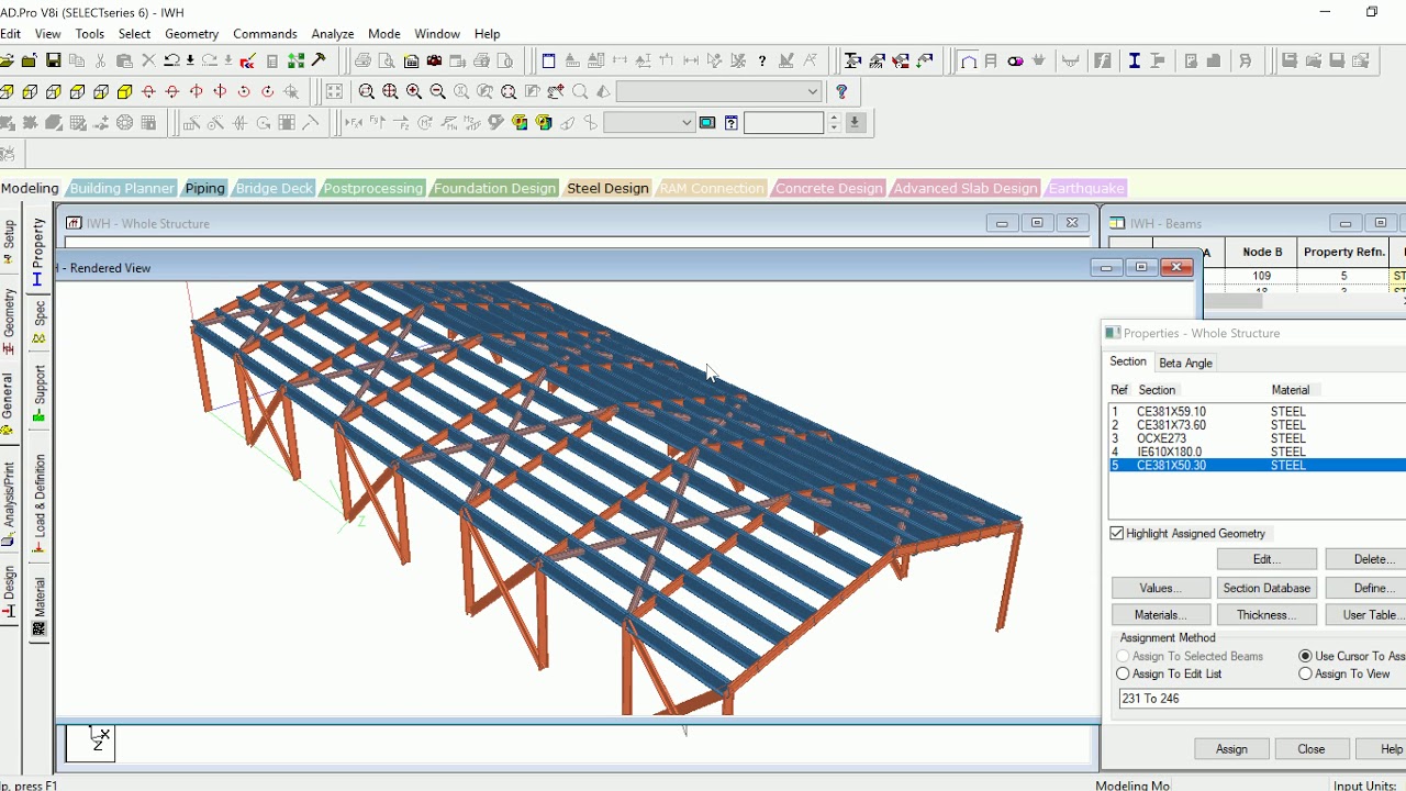 Staad Pro Industrial Warehouse Design ( Steel Design )