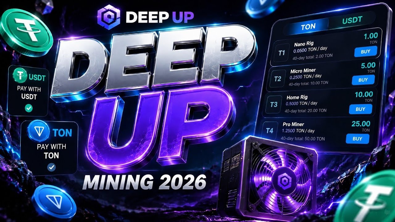 NEW Deep UP Mining 2026 ! Earn 2X with TON & USDT | Full Guide