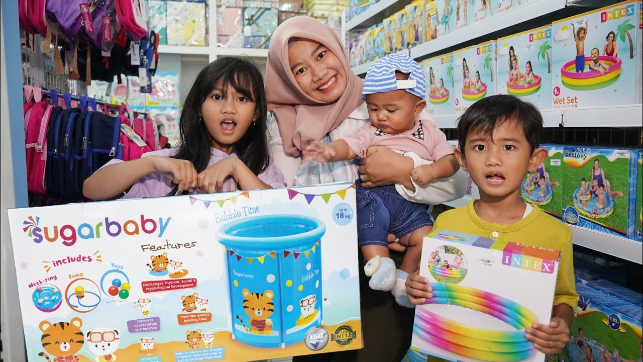 KOLAM KARET BAYI AZAM RUSAK 🤕 Mamah Beli Kolam Renang karet Baru | Salsa and Family