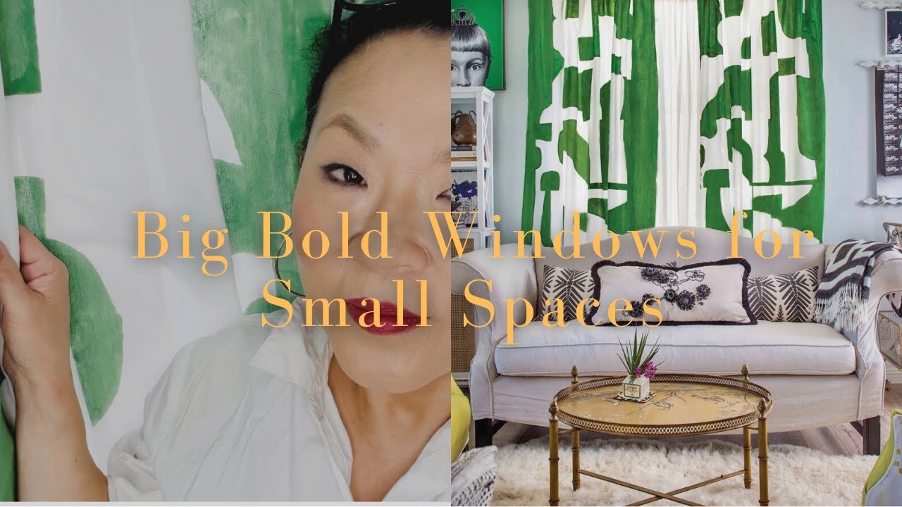 Inexpensive DIY stencil painted curtains using freezer paper stencils