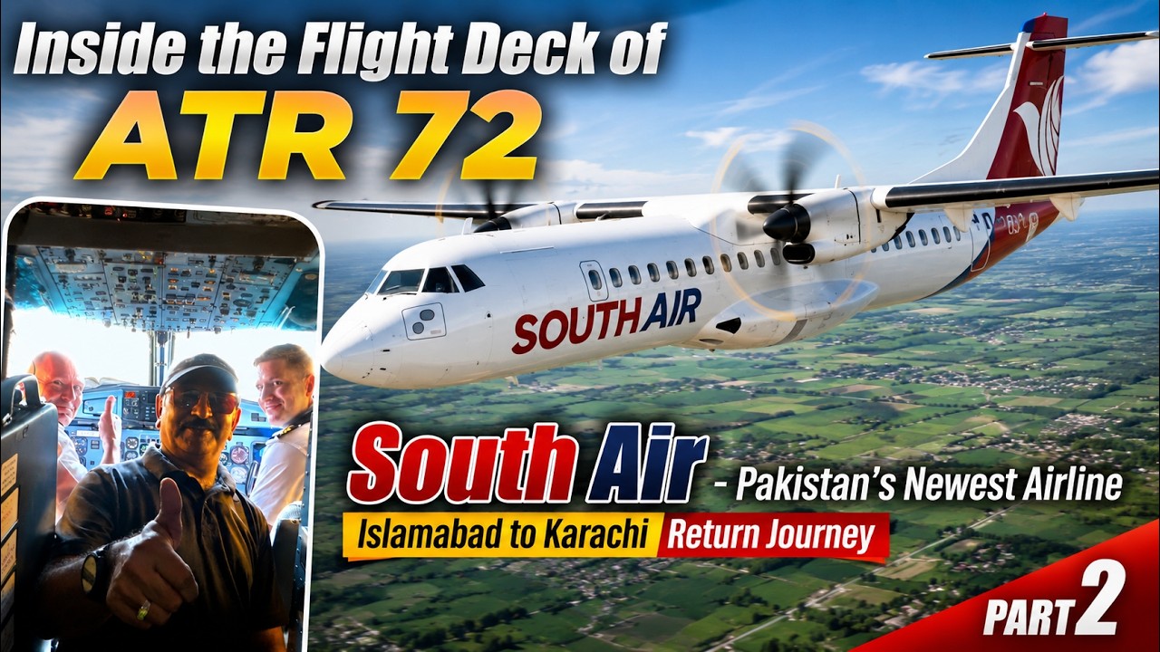 Inside the Flight Deck of ATR 72 ✈️ | South Air Return Journey | Islamabad to Karachi via Bahawalpur