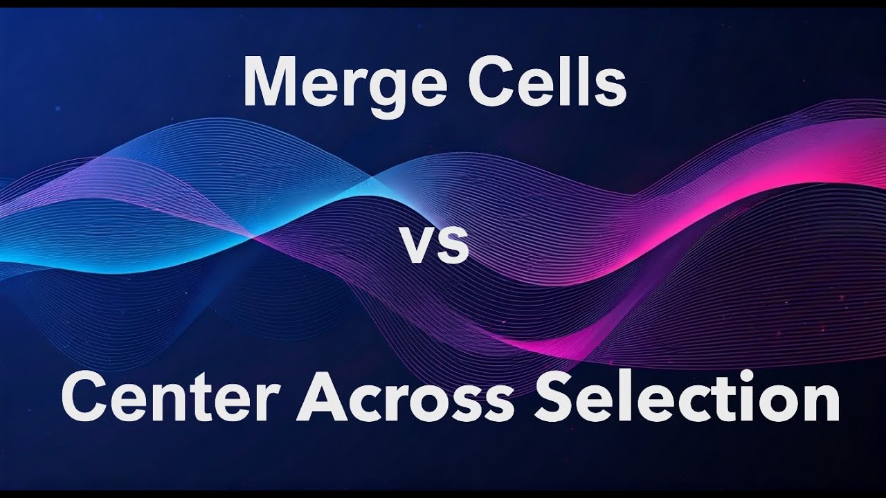 Excel Formatting Secrets: Merge Cells vs Center Across Selection Which is Best When? @muhammadasifpk