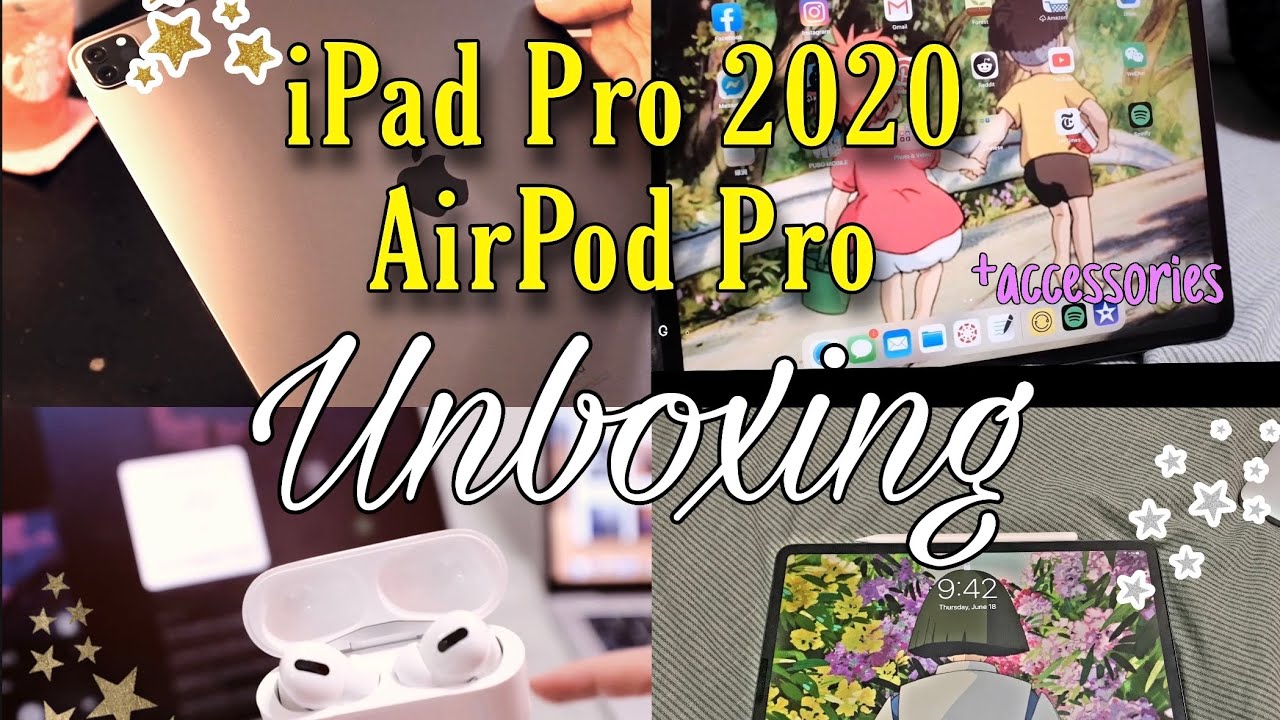 Unboxing iPad Pro 2020 🍎 (12.9’’) + AirPod  Pro + Apple pencil 2 + Accessories ✨