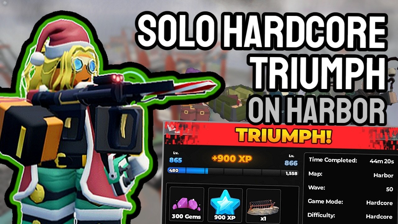 Solo Hardcore Triumph on Harbor | Roblox Tower Defense Simulator