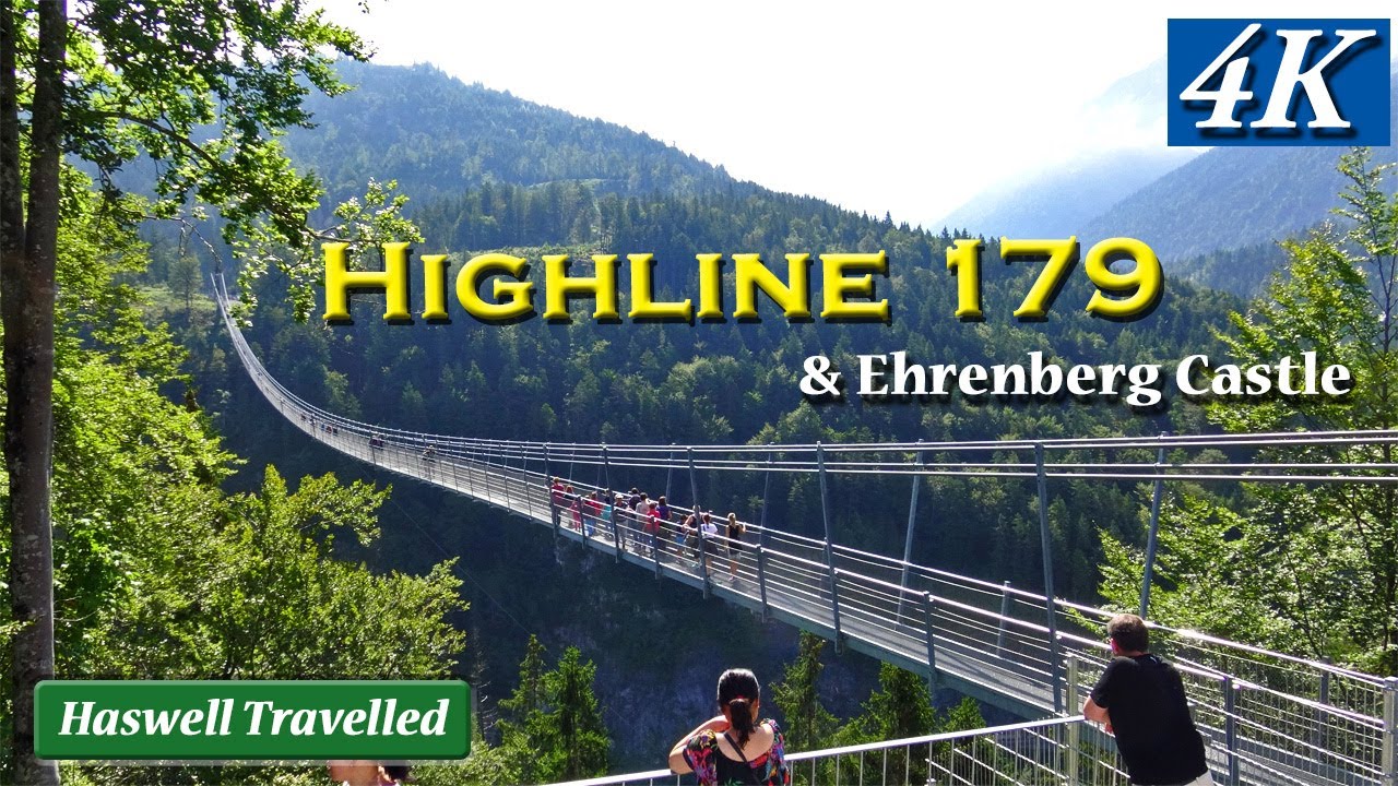Suspension Bridge to Castle Ruins - Highline 179, Reutte Austria 4K