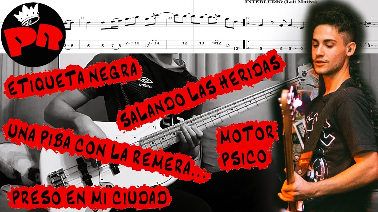 Salando las Heridas - Motor Psico - Etiqueta Negra - Preso en mi Ciudad | Cover de Bajo + TAB